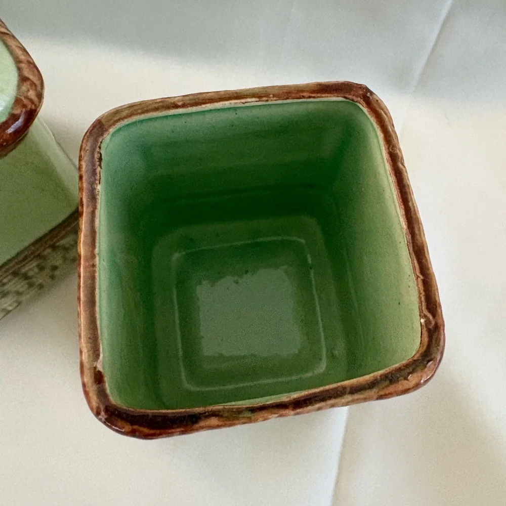 Vintage Japanese Green Ceramic Spice Canister Set - 4 Piece - Picture 7 of 10